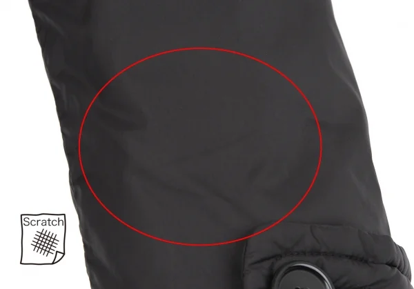 コムコム コムデギャルソンCOMME des GARCONS ナイロンサイドプリーツ中綿ダッフルコート 黒XS K-119336_006