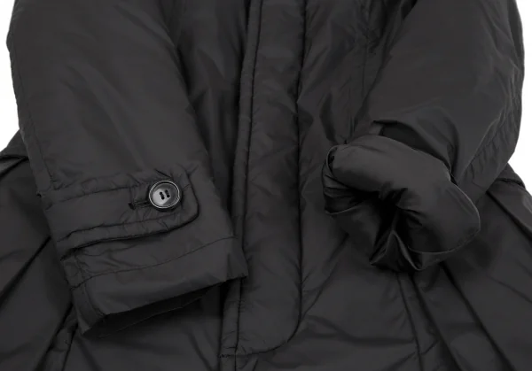 コムコム コムデギャルソンCOMME des GARCONS ナイロンサイドプリーツ中綿ダッフルコート 黒XS K-119336_007
