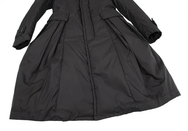 コムコム コムデギャルソンCOMME des GARCONS ナイロンサイドプリーツ中綿ダッフルコート 黒XS K-119336_008