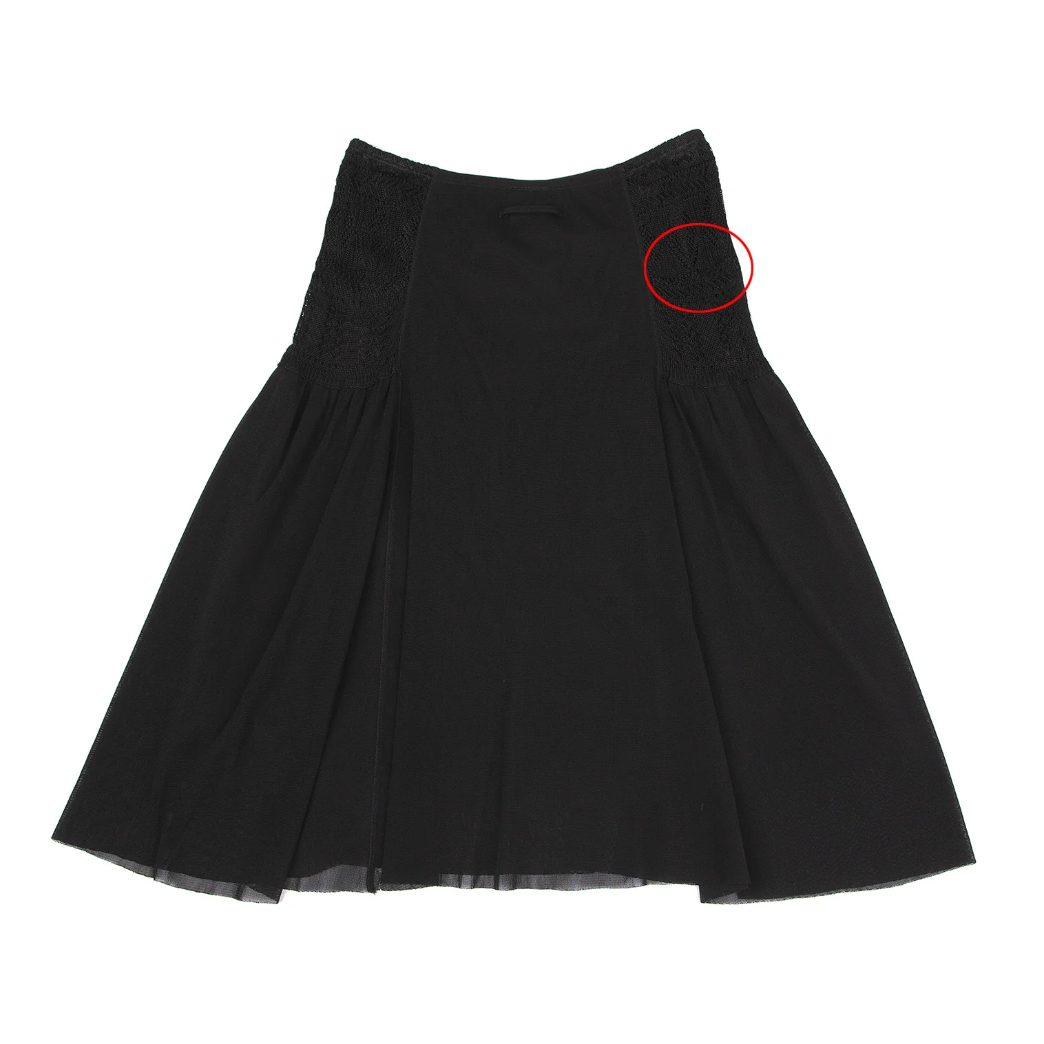 Jean-Paul GAULTIER Lace Knit Switching Power Net Skirt Black