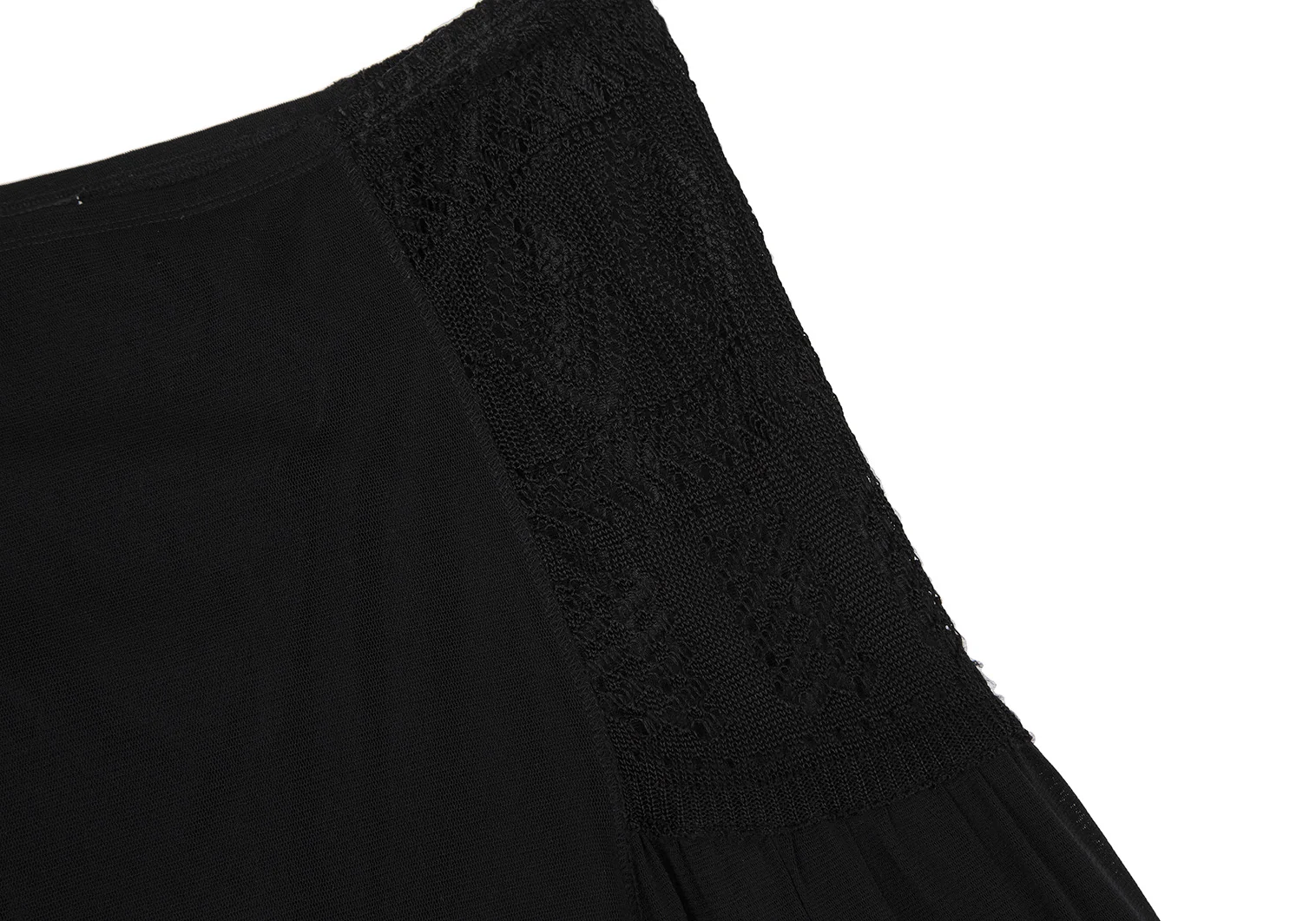 Jean-Paul GAULTIER Lace Knit Switching Power Net Skirt Black