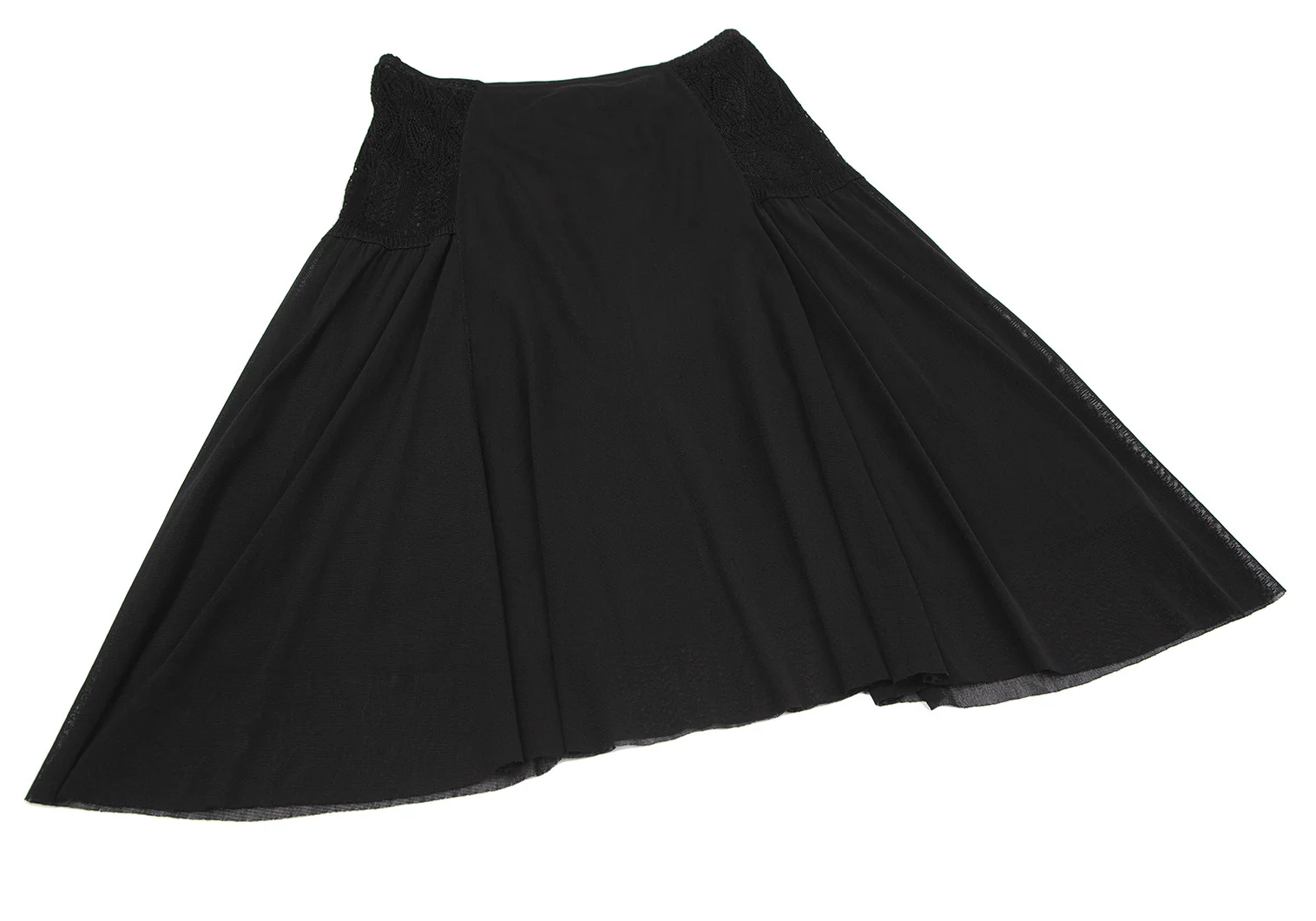 Jean-Paul GAULTIER Lace Knit Switching Power Net Skirt Black