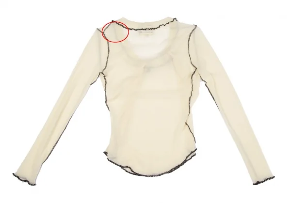 ジャンポールゴルチエ マイユファムJean Paul GAULTIER MAILLE FEMME つまみステッチパワーネットカットソー 生成黒S K-119358_012