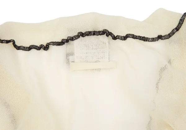 ジャンポールゴルチエ マイユファムJean Paul GAULTIER MAILLE FEMME つまみステッチパワーネットカットソー 生成黒S K-119358_014