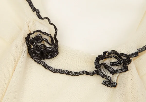ジャンポールゴルチエ マイユファムJean Paul GAULTIER MAILLE FEMME つまみステッチパワーネットカットソー 生成黒S K-119358_005