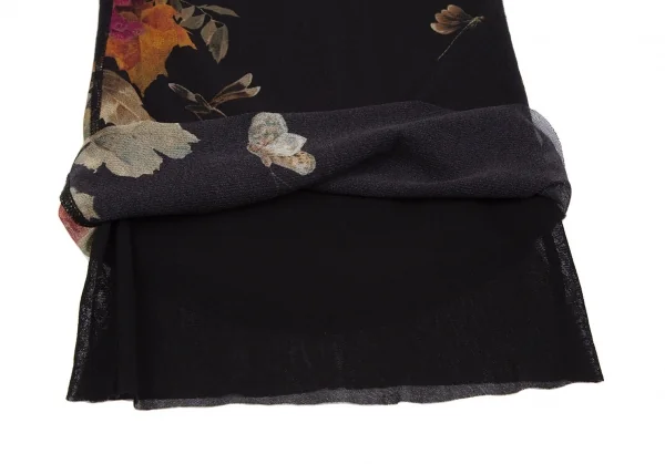ジャンポールゴルチエ ソレイユJean Paul GAULTIER SOLEIL 果実プリントレイヤードパワーネットカットソー 黒マルチXS K-119359_008