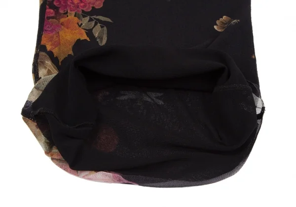 ジャンポールゴルチエ ソレイユJean Paul GAULTIER SOLEIL 果実プリントレイヤードパワーネットカットソー 黒マルチXS K-119359_009