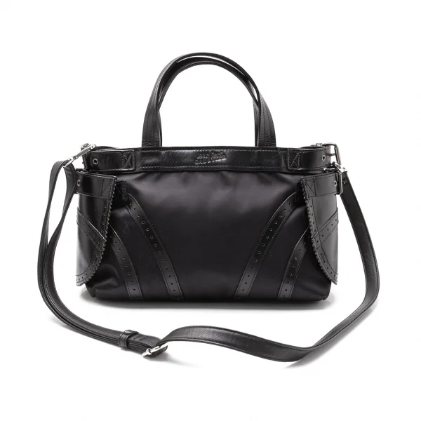 ジャンポールゴルチエJean Paul GAULTIER レザーポケットデザインナイロン2wayバッグ 黒 K-119364_001