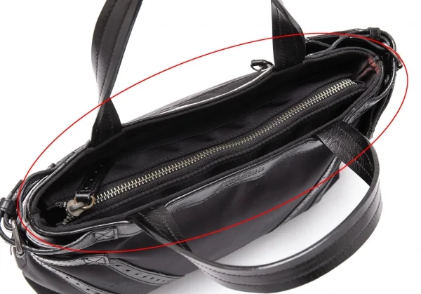 ジャンポールゴルチエJean Paul GAULTIER レザーポケットデザインナイロン2wayバッグ 黒 K-119364_015