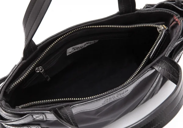 ジャンポールゴルチエJean Paul GAULTIER レザーポケットデザインナイロン2wayバッグ 黒 K-119364_018
