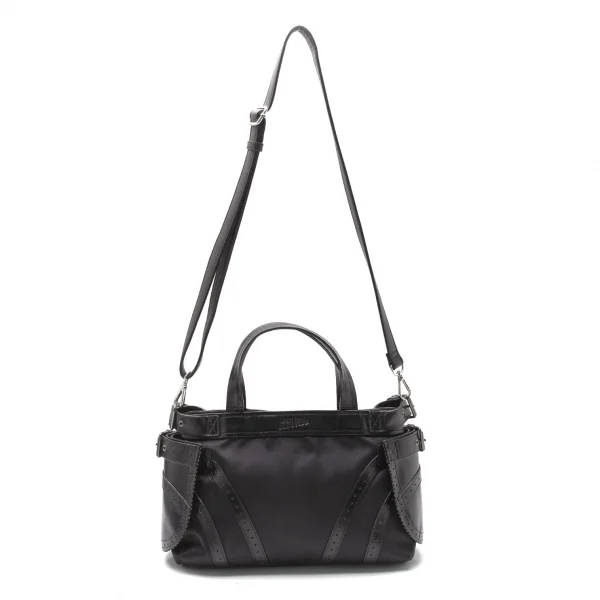 ジャンポールゴルチエJean Paul GAULTIER レザーポケットデザインナイロン2wayバッグ 黒 K-119364_002