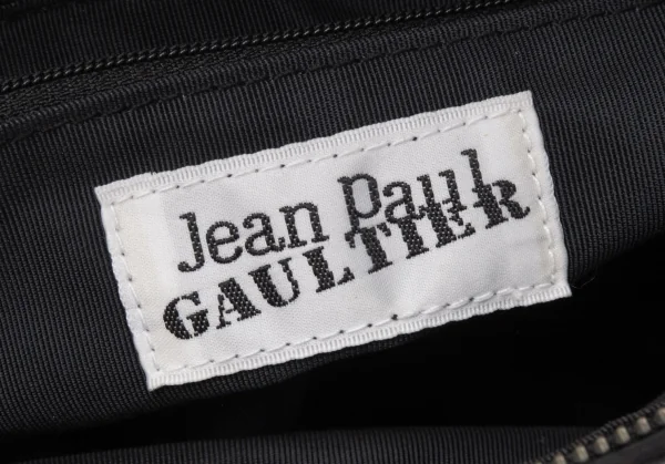 ジャンポールゴルチエJean Paul GAULTIER レザーポケットデザインナイロン2wayバッグ 黒 K-119364_020