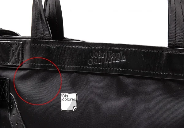 ジャンポールゴルチエJean Paul GAULTIER レザーポケットデザインナイロン2wayバッグ 黒 K-119364_004