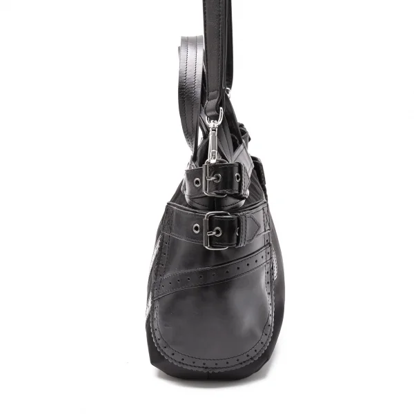 ジャンポールゴルチエJean Paul GAULTIER レザーポケットデザインナイロン2wayバッグ 黒 K-119364_006