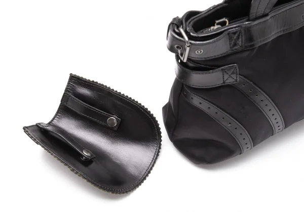 ジャンポールゴルチエJean Paul GAULTIER レザーポケットデザインナイロン2wayバッグ 黒 K-119364_008