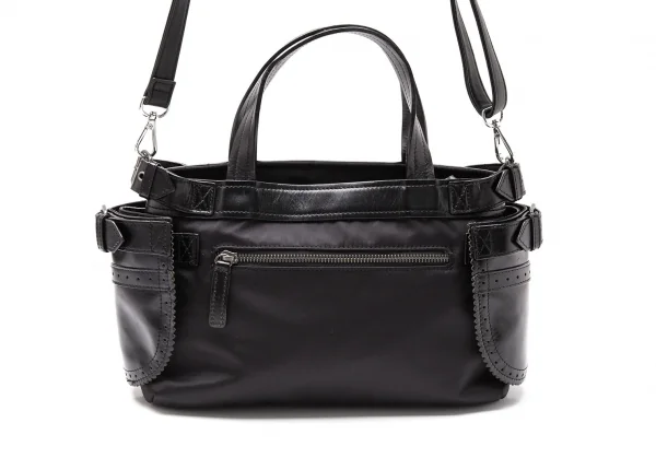 ジャンポールゴルチエJean Paul GAULTIER レザーポケットデザインナイロン2wayバッグ 黒 K-119364_009