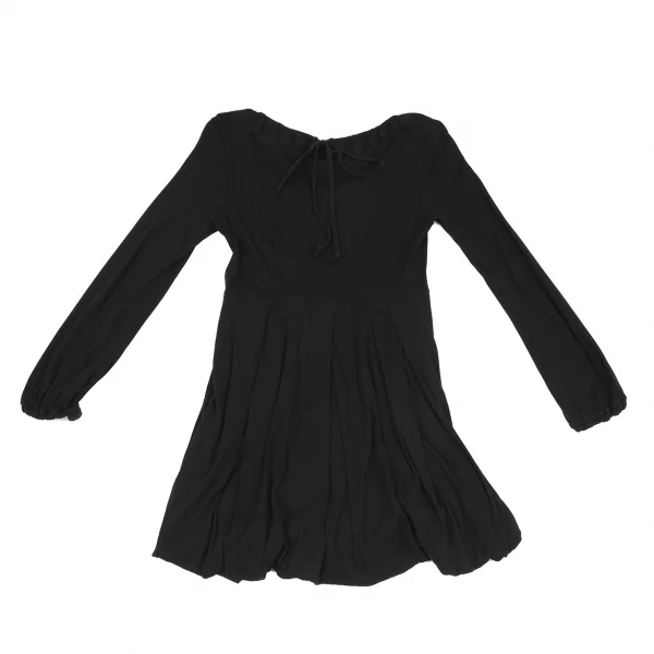 ヴィヴィアンウエストウッド レッドレーベルVivienne Westwood Red Label ギャザーネック天竺チュニックワンピース 黒2 K-119365_010