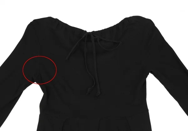 ヴィヴィアンウエストウッド レッドレーベルVivienne Westwood Red Label ギャザーネック天竺チュニックワンピース 黒2 K-119365_011
