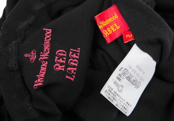 ヴィヴィアンウエストウッド レッドレーベルVivienne Westwood Red Label ギャザーネック天竺チュニックワンピース 黒2 K-119365_015