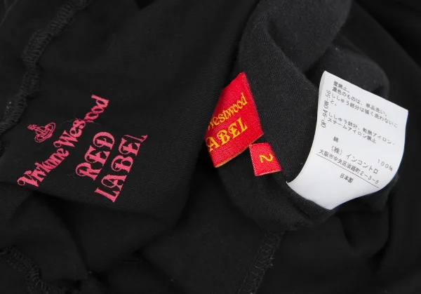 ヴィヴィアンウエストウッド レッドレーベルVivienne Westwood Red Label ギャザーネック天竺チュニックワンピース 黒2 K-119365_016