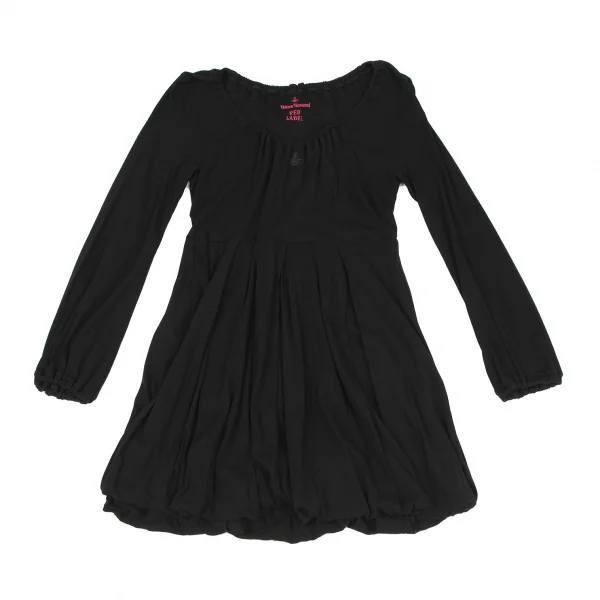 ヴィヴィアンウエストウッド レッドレーベルVivienne Westwood Red Label ギャザーネック天竺チュニックワンピース 黒2 K-119365_002