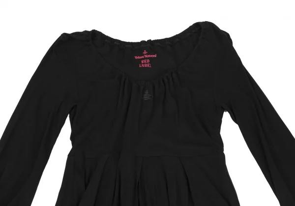 ヴィヴィアンウエストウッド レッドレーベルVivienne Westwood Red Label ギャザーネック天竺チュニックワンピース 黒2 K-119365_003