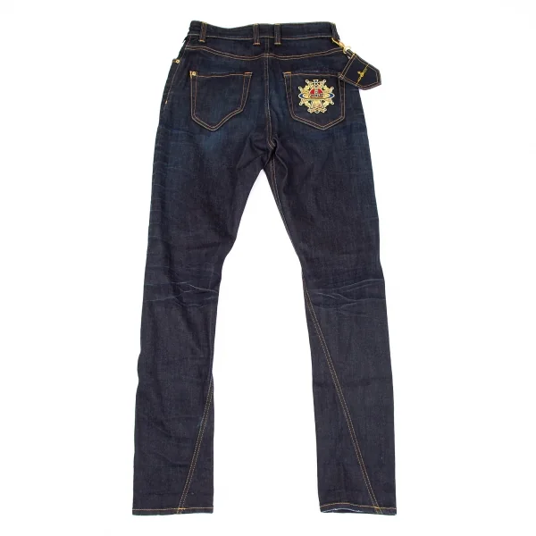 ヴィヴィアンウエストウッド アングロマニアVivienne Westwood ANGLOMANIA バックポケットオーブエンブレム刺繍デニム インディゴ26 K-119384_001