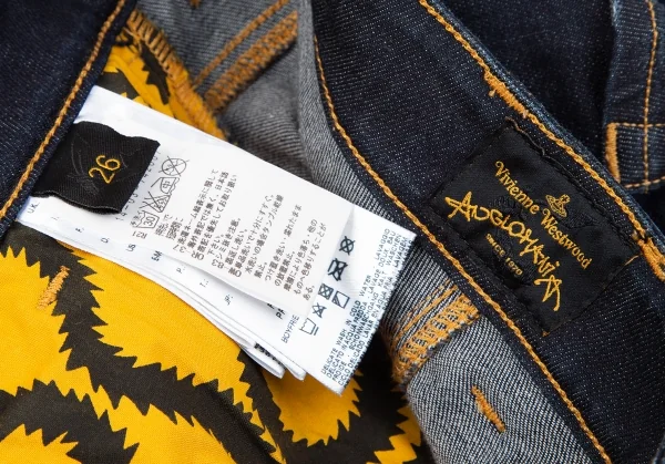 ヴィヴィアンウエストウッド アングロマニアVivienne Westwood ANGLOMANIA バックポケットオーブエンブレム刺繍デニム インディゴ26 K-119384_018