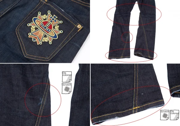 ヴィヴィアンウエストウッド アングロマニアVivienne Westwood ANGLOMANIA バックポケットオーブエンブレム刺繍デニム インディゴ26 K-119384_005