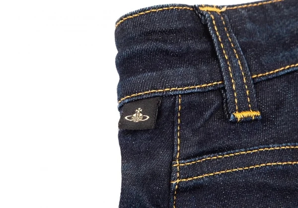 ヴィヴィアンウエストウッド アングロマニアVivienne Westwood ANGLOMANIA バックポケットオーブエンブレム刺繍デニム インディゴ26 K-119384_006