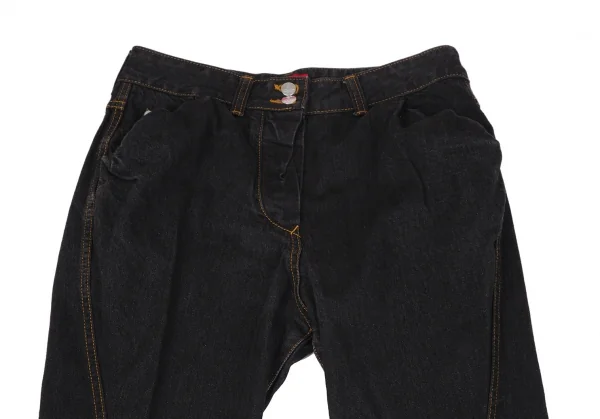 ヴィヴィアンウエストウッド レッドレーベルVivienne Westwood Red Label バックポケットハートオーブ刺繍立体裁断デニムパンツ 黒3 K-119393_002