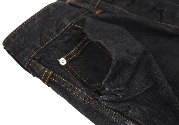 ヴィヴィアンウエストウッド レッドレーベルVivienne Westwood Red Label バックポケットハートオーブ刺繍立体裁断デニムパンツ 黒3 K-119393_005