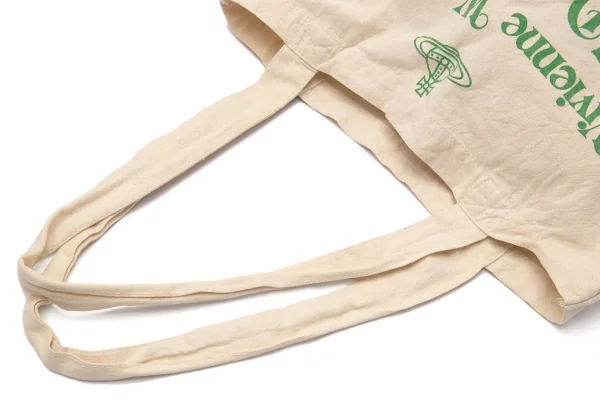 ヴィヴィアンウエストウッド レッドレーベルVivienne Westwood Red Label CHOICE ロゴプリントエコバッグ ベージュ緑 K-119394_010