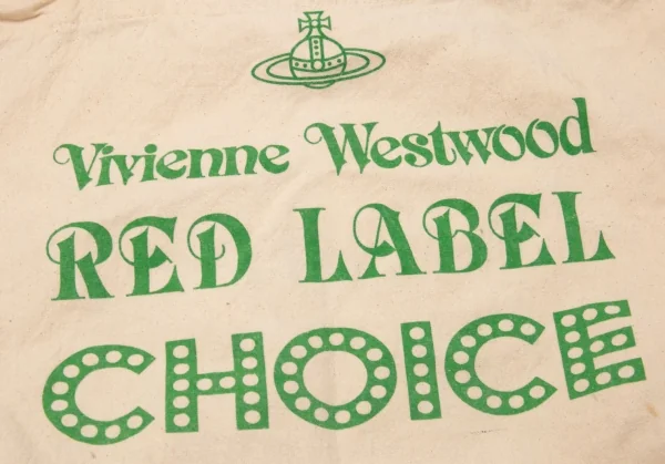 ヴィヴィアンウエストウッド レッドレーベルVivienne Westwood Red Label CHOICE ロゴプリントエコバッグ ベージュ緑 K-119394_012