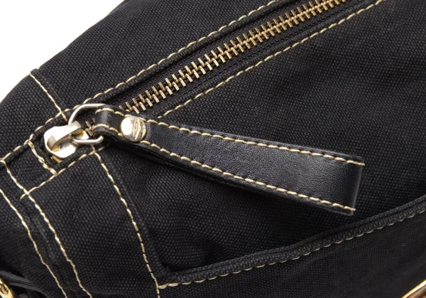 ヴィヴィアンウエストウッドVivienne Westwood メタルオーブキャンバスショルダーバッグ 黒 K-119395_013