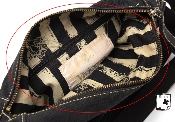 ヴィヴィアンウエストウッドVivienne Westwood メタルオーブキャンバスショルダーバッグ 黒 K-119395_015