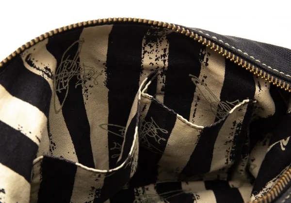 ヴィヴィアンウエストウッドVivienne Westwood メタルオーブキャンバスショルダーバッグ 黒 K-119395_016