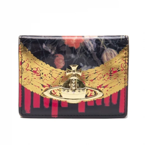 ヴィヴィアンウエストウッドVivienne Westwood フラワープリントオーブパスケース 他 ゴールドマルチ K-119396_001