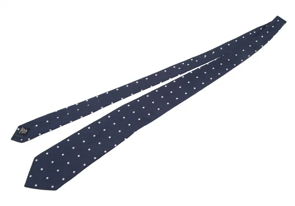 ドレイクスDrakes ドットジャガードネクタイ 紺白 K-119439_002