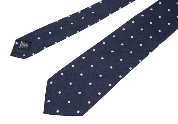 ドレイクスDrakes ドットジャガードネクタイ 紺白 K-119439_005