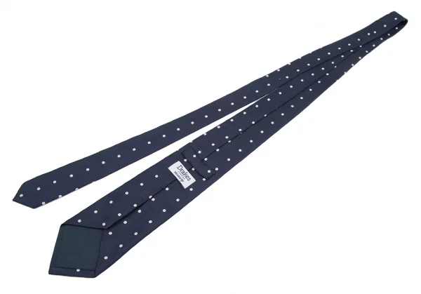 ドレイクスDrakes ドットジャガードネクタイ 紺白 K-119439_006