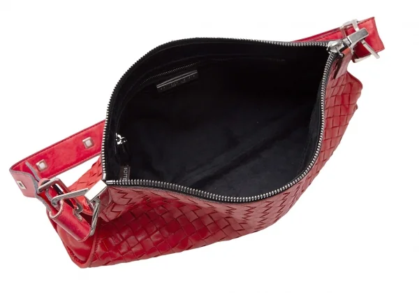 ボッテガヴェネタBOTTEGA VENETA イントレチャートショルダーバッグ 赤 K-119454_013