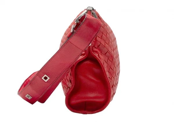 ボッテガヴェネタBOTTEGA VENETA イントレチャートショルダーバッグ 赤 K-119454_003