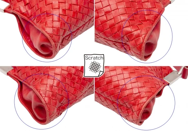 ボッテガヴェネタBOTTEGA VENETA イントレチャートショルダーバッグ 赤 K-119454_006