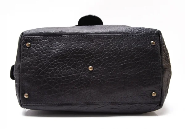 フェンディFENDI バックルベルトデザインシュリンクレザーバッグ 黒 K-119455_005