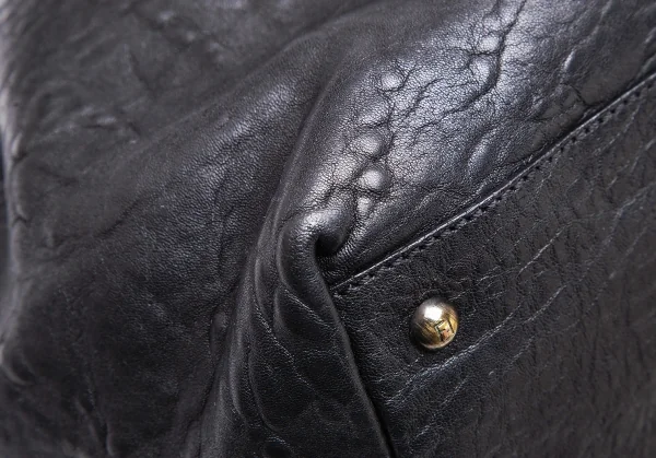 フェンディFENDI バックルベルトデザインシュリンクレザーバッグ 黒 K-119455_008