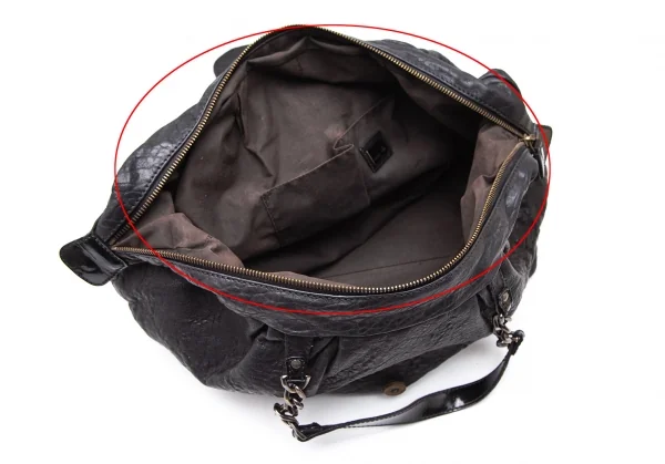 フェンディFENDI バックルベルトデザインシュリンクレザーバッグ 黒 K-119455_015