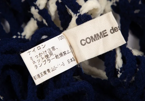 コムデギャルソンCOMME des GARCONS バイカラーネットノースリーブ 青白S位 K-119456_015
