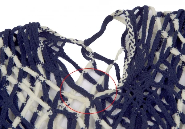 コムデギャルソンCOMME des GARCONS バイカラーネットノースリーブ 青白S位 K-119456_003