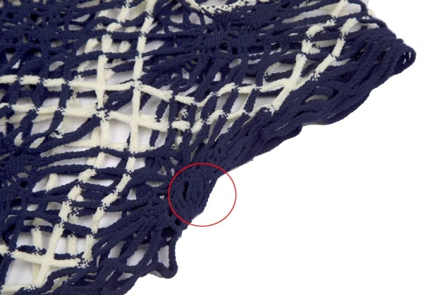 コムデギャルソンCOMME des GARCONS バイカラーネットノースリーブ 青白S位 K-119456_005